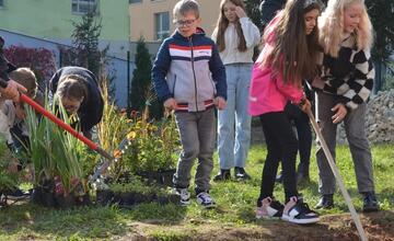 FOTO: Žiaci z Púchova vytvorili dažďovú záhradu