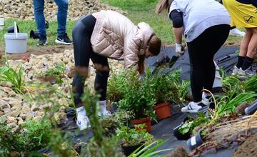 FOTO: Žiaci z Púchova vytvorili dažďovú záhradu