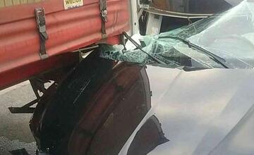 FOTO: Dopravná nehoda na diaľnici D1 pri Trenčíne 15. februára