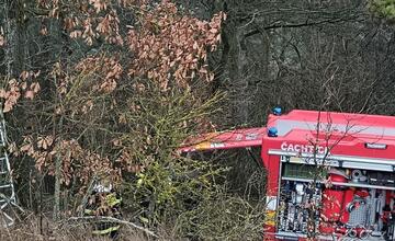 FOTO: Na Čachtickom hrade zasahovali hasiči aj Stráž prírody, hradný maskot zostal uväznený vysoko nad zemou