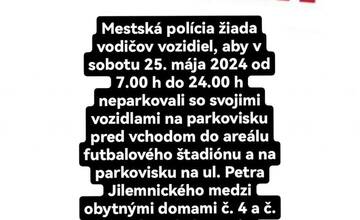 FOTO: Obmedzené parkovanie pred štadiónom 
