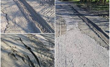 FOTO: V Púchove museli opravovať cestu dvakrát. Zničili ju vodiči svojimi autami