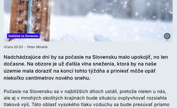 FOTO: Cez víkend bude snežiť, ale aj pršať 