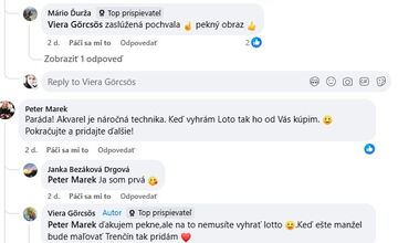 FOTO: Obraz zachytáva krásny akvarel Mierového námestia v Trenčíne