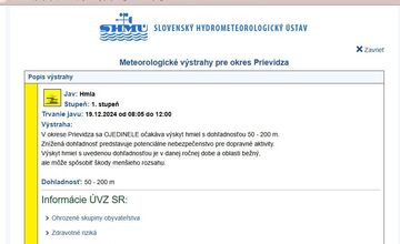 FOTO: Dnes môžete očakávať zlú viditeľnosť vo viacerých okresoch trenčianskeho kraja