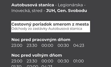 FOTO: V Trenčíne premávajú špeciálne nočné spoje MHD