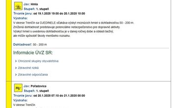 FOTO: Počasie potrápi v Trenčianskom kraji najmä vodičov