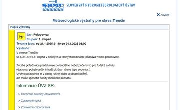 FOTO: Pozor na poľadovicu, aj dnes bude pretrvávať na území Trenčianskeho kraja 