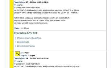 FOTO: Obyvateľov Myjavy a Novomešťanov potrápi silný vietor