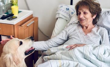 FOTO: Psia láska ako liek pre pacientov. Handlovská nemocnica prináša do terapie štvornohých odborníkov