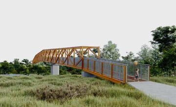 FOTO: Dva turistické body v Trenčianskom kraji prepojí dlhoočakávaná lávka ponad rieku Váh 