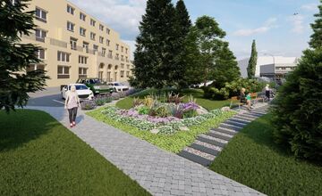 FOTO: Dubnica rekonštruuje parkovisko pred domom kultúry a okolité plochy