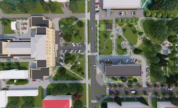 FOTO: Dubnica rekonštruuje parkovisko pred domom kultúry a okolité plochy