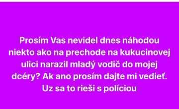 FOTO: Pomôžte žene nájsť vodiča, ktorý zrazil jej dcéru v Považskej Bystrici