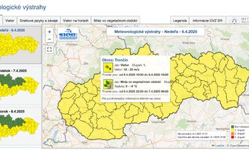 FOTO: Zmena počasia priniesla výstrahy pre Trenčiansky kraj, očakávajte aj mráz