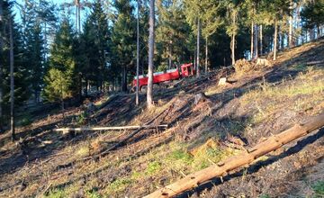FOTO: Hasiči zlikvidovali požiar lesného porastu v Domaniži pri Považskej Bystrici, pomáhali aj dobrovoľní hasiči