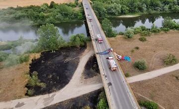 FOTO: Požiar teplovzdušného balóna v obci Bolešov