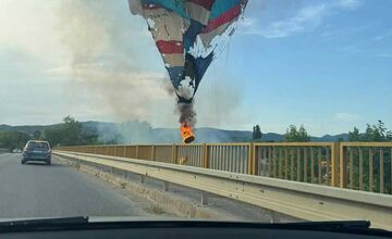 FOTO: Požiar teplovzdušného balóna v obci Bolešov