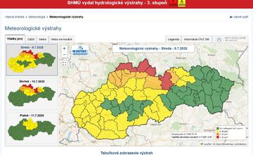FOTO: Aj dnes hrozia v Trenčianskom kraji mimoriadne intenzívne dažde, dokonca aj povodne 