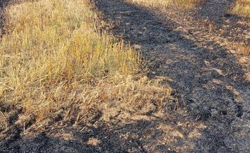 FOTO: V Hrachovišti horel kombajn aj slama, zasahovalo niekoľko hasičských jednotiek