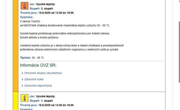 FOTO: Trenčiansky kraj čaká horúci víkend, ochladenie príde až v nedeľu 