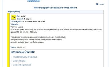 FOTO: Počasie v Trenčianskom kraji bude cez víkend nestabilné, dnes počítajte so silným vetrom 