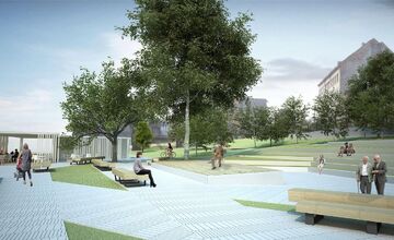 FOTO: V Bánovciach menia mestský park na modernú oázu oddychu. Pribudnú jazierka, stromy aj nový amfiteáter