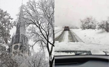 FOTO: Prvý sneh dorazil. Chaos na východe, kolóny na severe, juh stále čaká