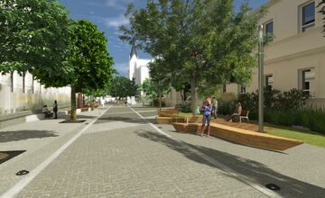 FOTO: Projekt za 1,6 milióna mení Ulicu 1. mája v Trenčíne na bezpečnú zónu pre peších. Ako napredujú práce?