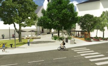 FOTO: Projekt za 1,6 milióna mení Ulicu 1. mája v Trenčíne na bezpečnú zónu pre peších. Ako napredujú práce?