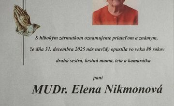 FOTO: Vo veku 89 rokov zomrela obľúbená lekárka obyvateľov Bojníc Elena Nikmonová