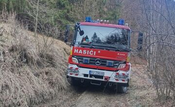 FOTO: Požiar lesa pri Dolnej Maríkovej zamestnal desiatky hasičov