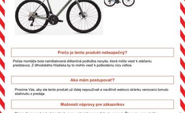 FOTO: Decathlon stiahol z predaja nebezpečný bicykel 