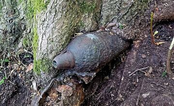 FOTO: Mína v myjavskom okrese vrástla do kmeňa stromu 